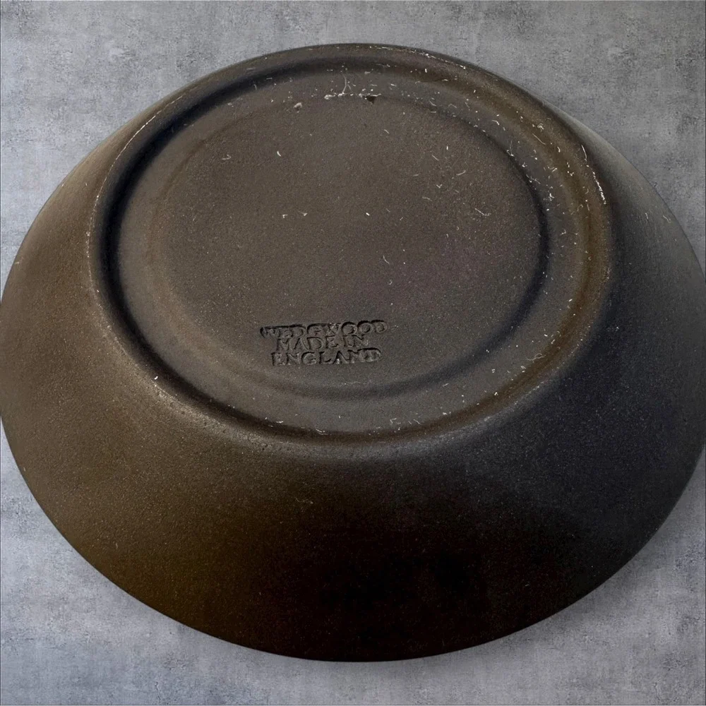 2 WEDGWOOD BASALT BLACK Bond Shape Demitasse‎ Espresso Cup & Saucer Set England
